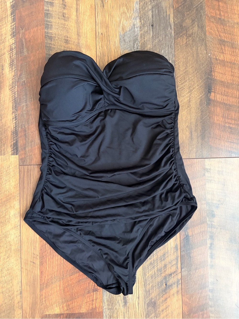 Anne Cole Black Twist-Front One-Piece Swimsuit